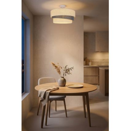 Brilagi - Lustre de tecto de montagem superficial TRIO 1xE27/60W/230V Ø 40 cm creme/cinza