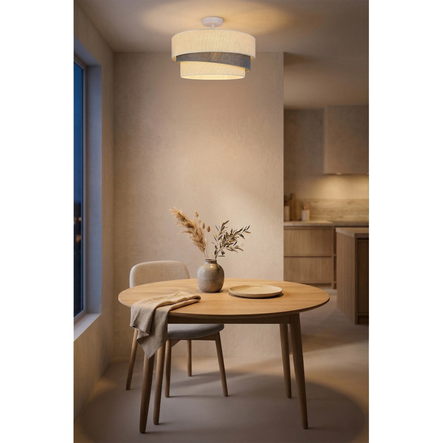 Brilagi - Lustre de tecto de montagem superficial TRIO 1xE27/60W/230V Ø 40 cm creme/cinza