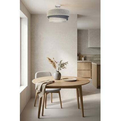 Brilagi - Lustre de tecto de montagem superficial TRIO 1xE27/60W/230V Ø 40 cm creme/cinza