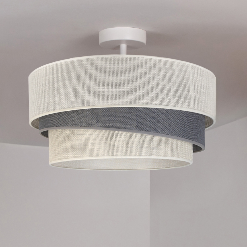 Brilagi - Lustre de tecto de montagem superficial TRIO 1xE27/60W/230V Ø 40 cm creme/cinza
