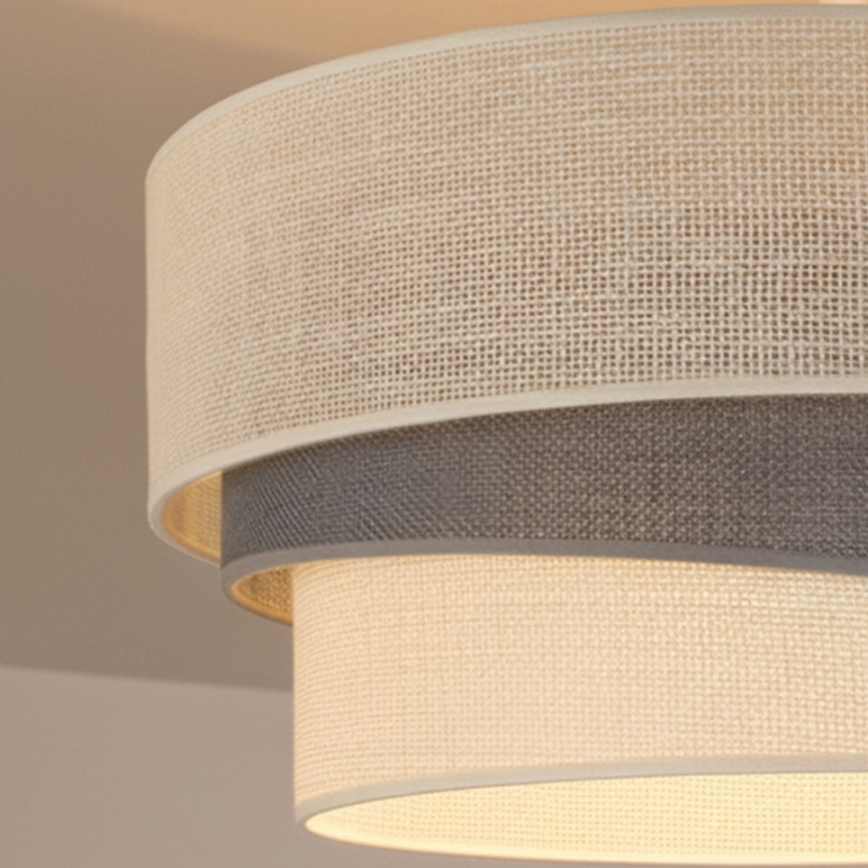 Brilagi - Lustre de tecto de montagem superficial TRIO 1xE27/60W/230V Ø 40 cm creme/cinza