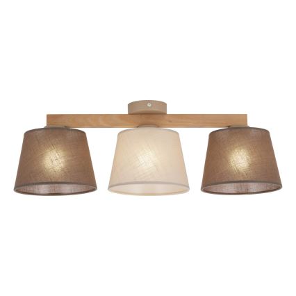 Brilagi - Lustre de Tecto de Sobrepor LATTE SABIA 3xE27/15W/230V pinho/misto