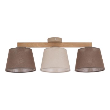 Brilagi - Lustre de Tecto de Sobrepor LATTE SABIA 3xE27/60W/230V pinho/misto