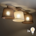 BRILAGI - Lustre de tecto de sobrepor LED LATTE SABIA 3xE27/15W/230V pinho/misto