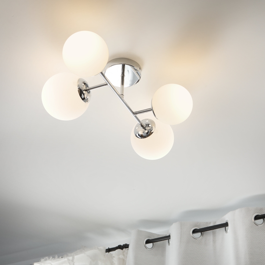 BRILAGI - Lustre de tecto de sobrepor MALONY 4xE14/20W/230V cromado brilhante