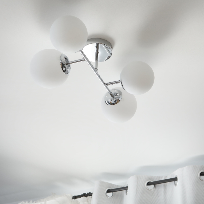 BRILAGI - Lustre de tecto de sobrepor MALONY 4xE14/20W/230V cromado brilhante