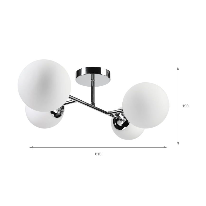 BRILAGI - Lustre de tecto de sobrepor MALONY 4xE14/20W/230V cromado brilhante
