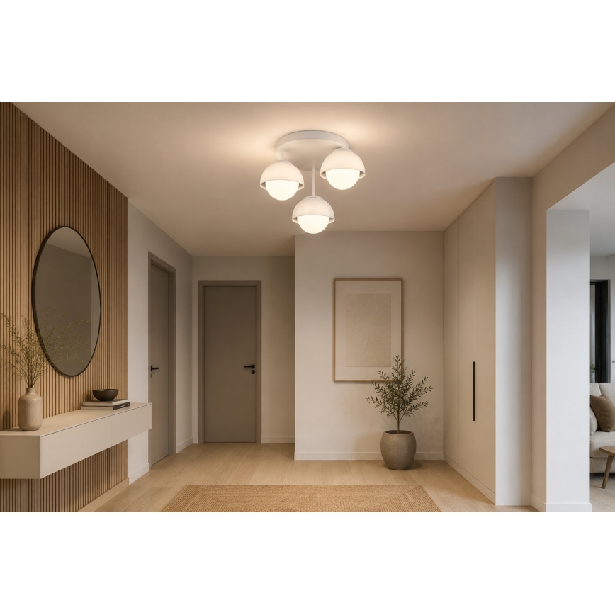 BRILAGI - Lustre de tecto de superfície COSMO 3xE27/60W/230V branco/dourado