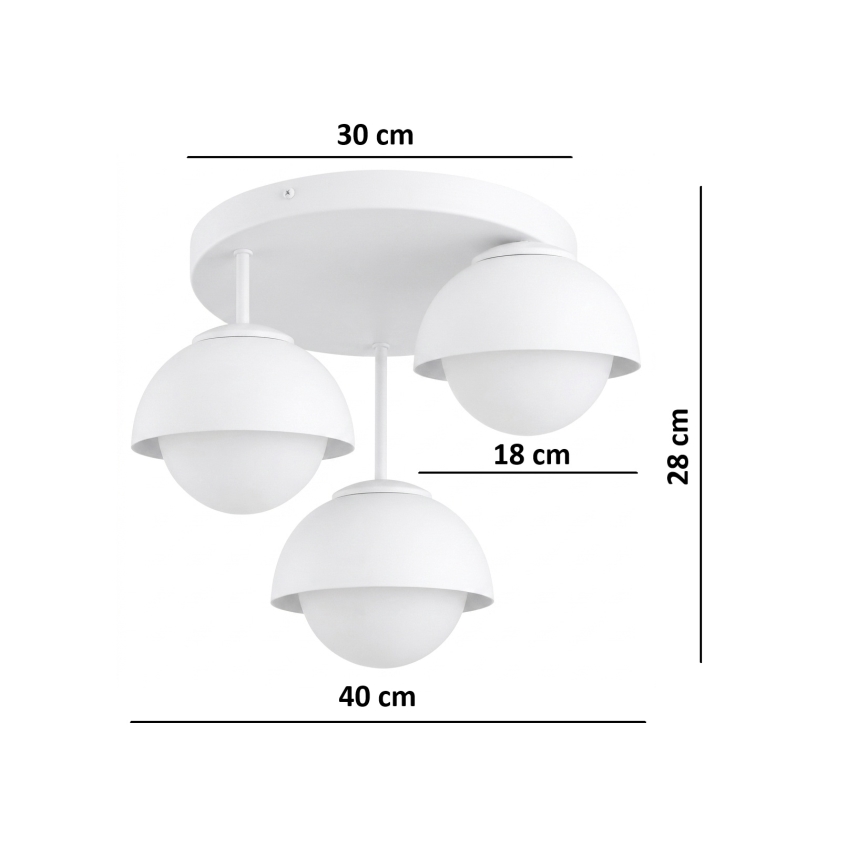 BRILAGI - Lustre de tecto de superfície COSMO 3xE27/60W/230V branco/dourado