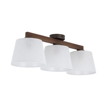 Brilagi - Lustre de tecto de superfície LATTE 3xE27/15W/230V pinho/branco