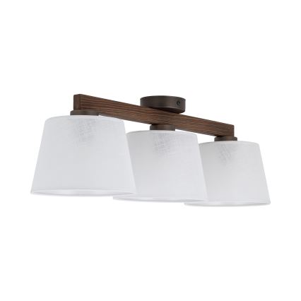 Brilagi - Lustre de tecto de superfície LATTE 3xE27/15W/230V pinho/branco