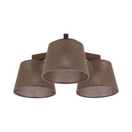 Brilagi - Lustre de tecto de superfície LATTE 3xE27/15W/230V pinho/castanho