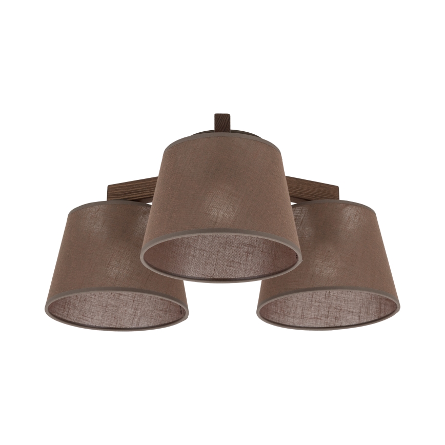 Brilagi - Lustre de tecto de superfície LATTE 3xE27/15W/230V pinho/castanho