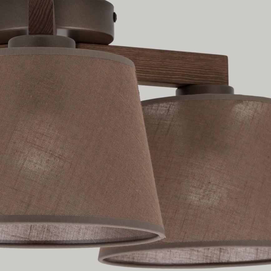 Brilagi - Lustre de tecto de superfície LATTE 3xE27/15W/230V pinho/castanho