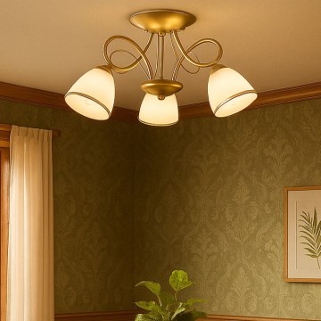 Brilagi - Lustre de tecto FRED 3xE27/60W/230V Ø 59 cm dourado