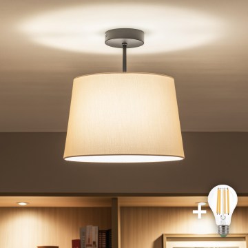 Brilagi - Lustre de tecto LED de superfície CERIA 1xE27/60W/230V Ø 30 cm preto/bege