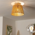 BRILAGI - Lustre de tecto LED de superfície CERIA BOHO 1xE27/40W/230V, Ø 28 cm, castanho/carvalho