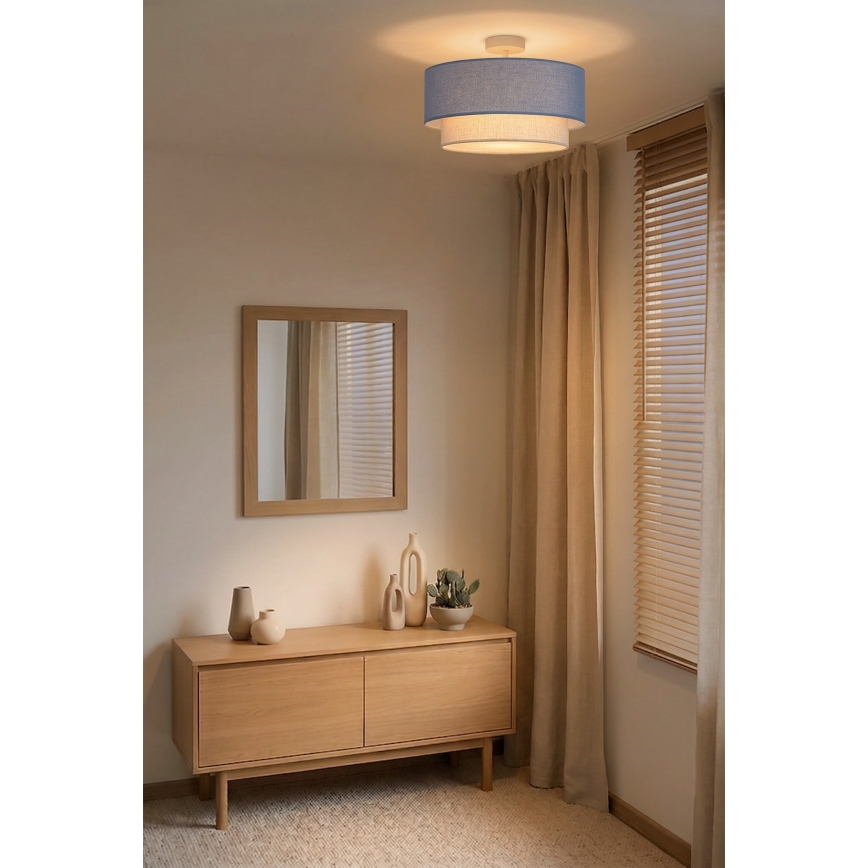 Brilagi - Lustre de Tecto LED Sobreposto BOHO ECO 1xE27/10W/230V Ø 40 cm azul/creme