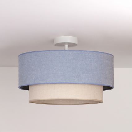 Brilagi - Lustre de Tecto LED Sobreposto BOHO ECO 1xE27/10W/230V Ø 40 cm azul/creme