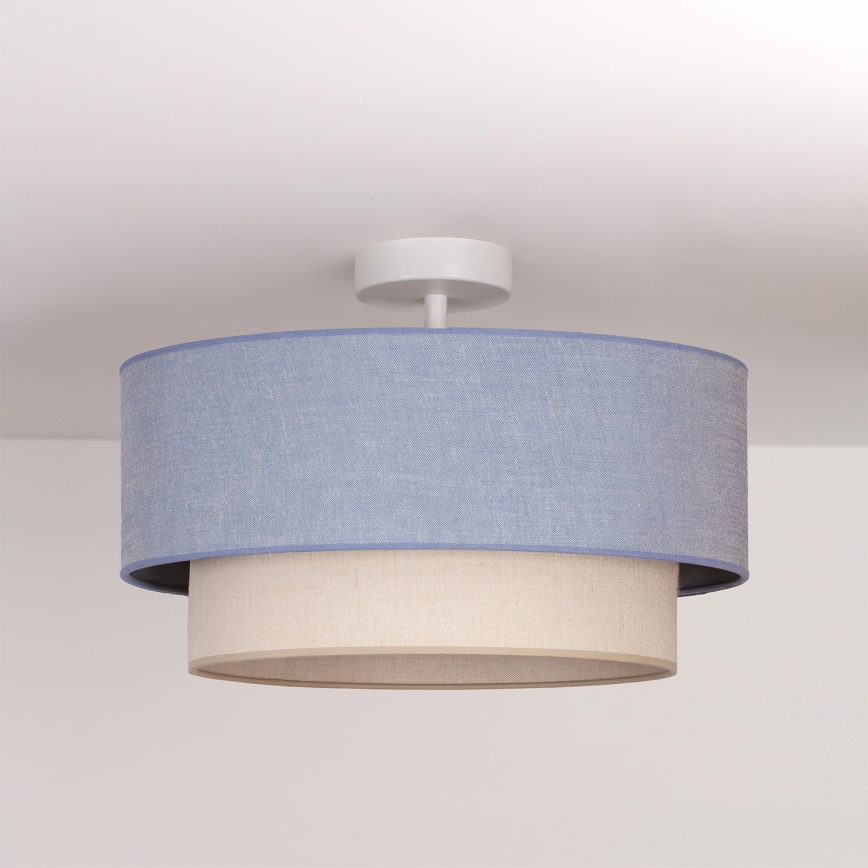 Brilagi - Lustre de Tecto LED Sobreposto BOHO ECO 1xE27/10W/230V Ø 40 cm azul/creme