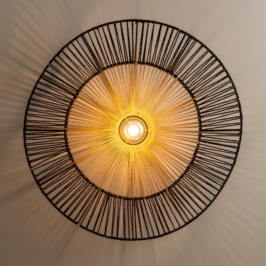 Brilagi - Lustre de Tecto LED Sobreposto CERIA BOHO 1xE27/40W/230V Ø 80 cm preto/castanho