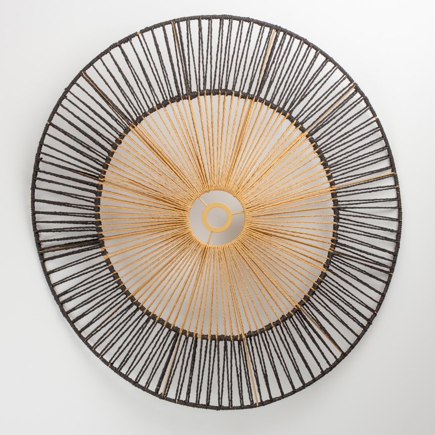 Brilagi - Lustre de Tecto LED Sobreposto CERIA BOHO 1xE27/40W/230V Ø 80 cm preto/castanho