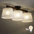 BRILAGI - Lustre de tecto LED sobreposto LATTE 3xE27/15W/230V pinho/branco
