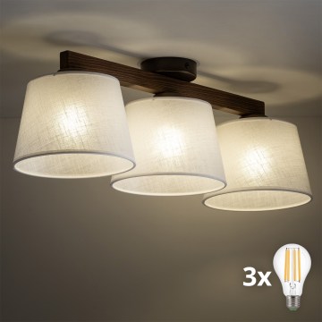 BRILAGI - Lustre de tecto LED sobreposto LATTE 3xE27/15W/230V pinho/branco