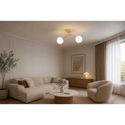 Brilagi - Lustre de tecto montado à superfície MILO 2xE27/60W/230V dourado