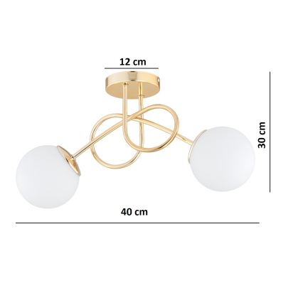 Brilagi - Lustre de tecto montado à superfície MILO 2xE27/60W/230V dourado