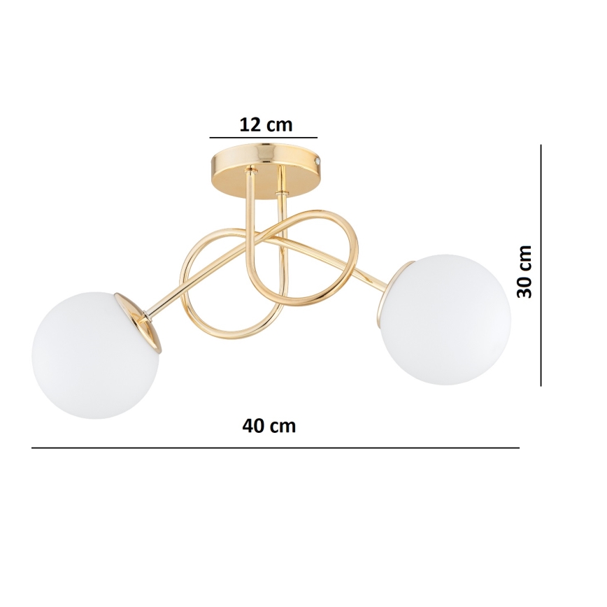 Brilagi - Lustre de tecto montado à superfície MILO 2xE27/60W/230V dourado