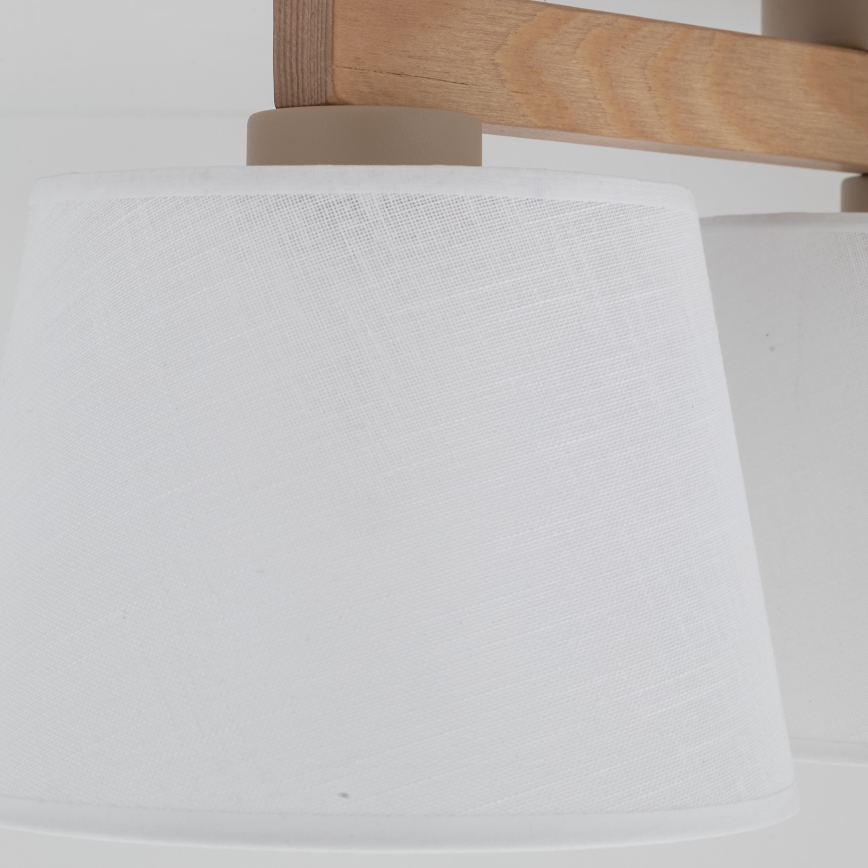 Brilagi - Lustre de tecto (montagem em superfície) LATTE SABIA 3xE27/15W/230V pinho/branco