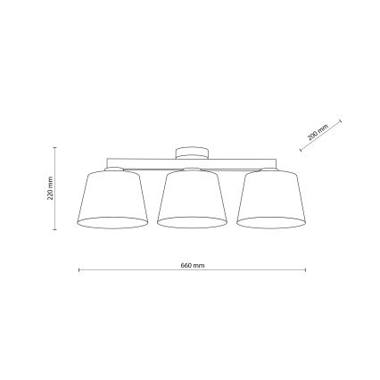 Brilagi - Lustre de tecto (montagem em superfície) LATTE SABIA 3xE27/15W/230V pinho/branco