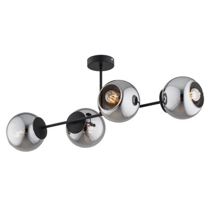 BRILAGI - Lustre de tecto sobreposto DIOR 4xE27/60W/230V preto/cinzento fumado