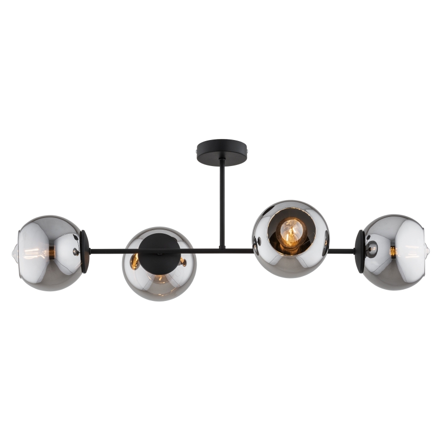 BRILAGI - Lustre de tecto sobreposto DIOR 4xE27/60W/230V preto/cinzento fumado