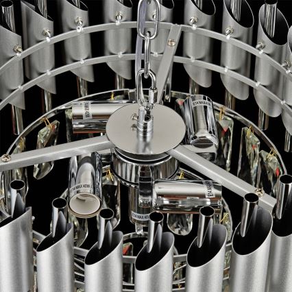 Brilagi - Lustre de tecto sobreposto ECLIPSE 5xE14/10W/230V diâmetro 38 cm prateado