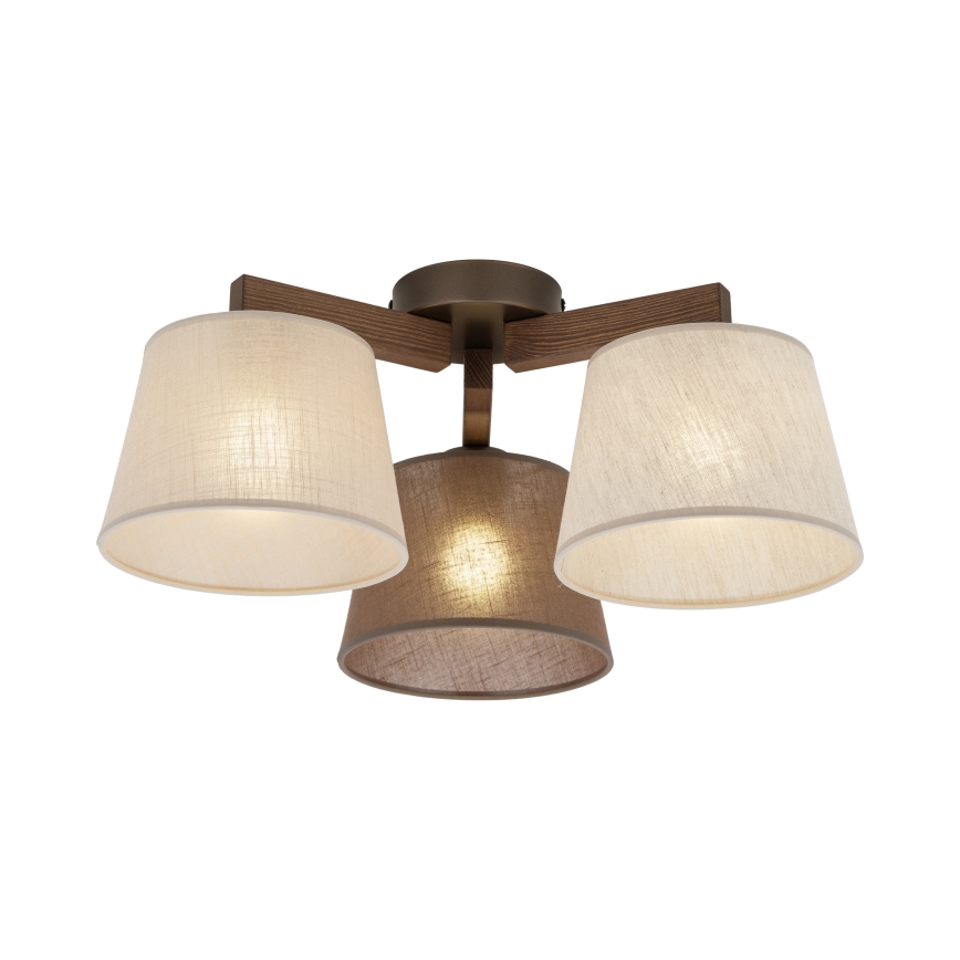 Brilagi - Lustre de tecto sobreposto LATTE 3xE27/15W/230V pinho/mix