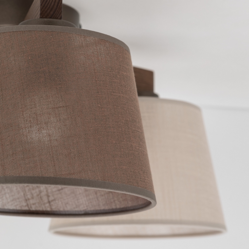 Brilagi - Lustre de tecto sobreposto LATTE 3xE27/15W/230V pinho/mix