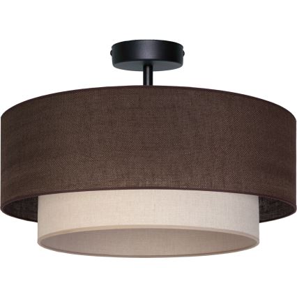 Brilagi - Lustre de Tecto Sobreposto LED BOHO ECO 1xE27/10W/230V Ø 40 cm castanho/creme