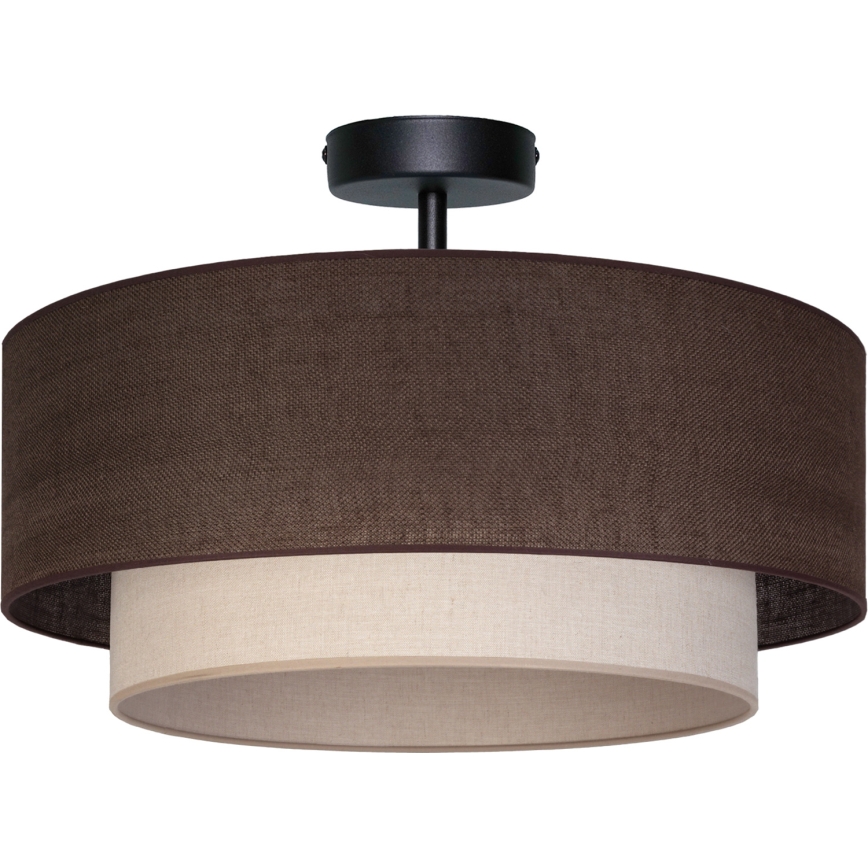 Brilagi - Lustre de Tecto Sobreposto LED BOHO ECO 1xE27/10W/230V Ø 40 cm castanho/creme