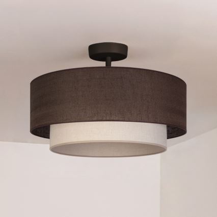 Brilagi - Lustre de Tecto Sobreposto LED BOHO ECO 1xE27/10W/230V Ø 40 cm castanho/creme