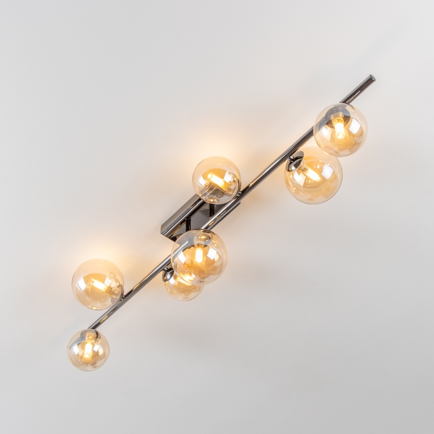 Brilagi - Lustre de tecto sobreposto LED MILLA 7xG9/3W/230V preto cromado/dourado