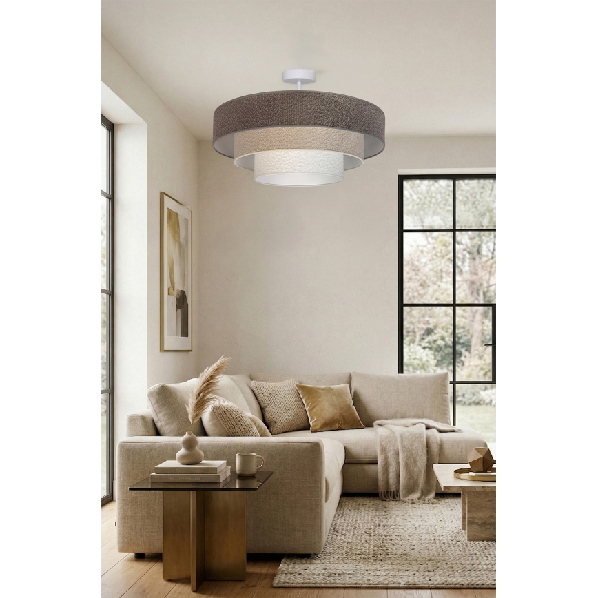 Brilagi - Lustre de tecto sobreposto LUNETA 3xE27/60W/230V Ø 80 cm cinzento/creme/branco