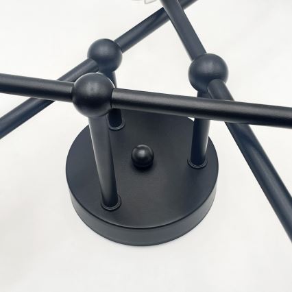 Brilagi - Lustre de tecto sobreposto MALIVA 6xE14/15W/230V preto/fumê