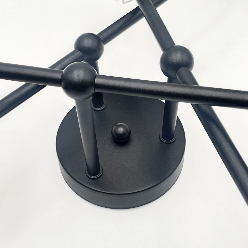 Brilagi - Lustre de tecto sobreposto MALIVA 6xE14/15W/230V preto/fumê