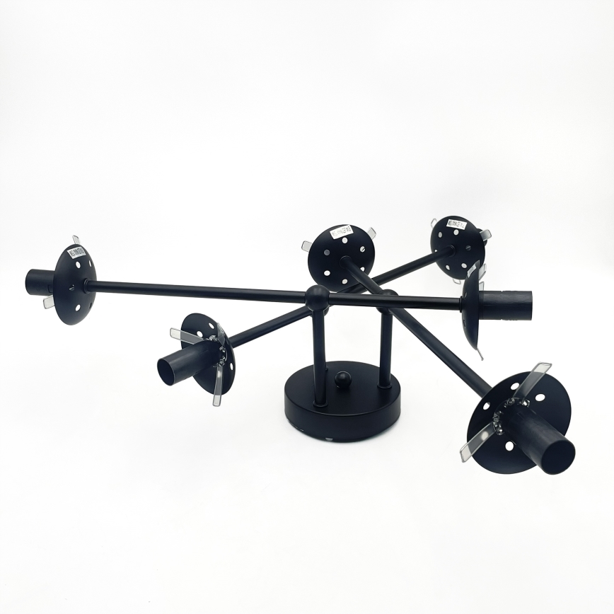 Brilagi - Lustre de tecto sobreposto MALIVA 6xE14/15W/230V preto/fumê