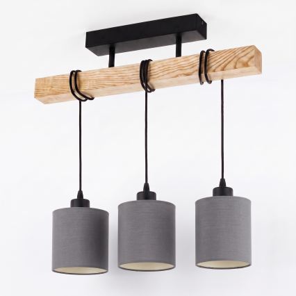 BRILAGI - Lustre de tecto sobreposto NUBILA 3xE27/60W/230V pinho/antracite