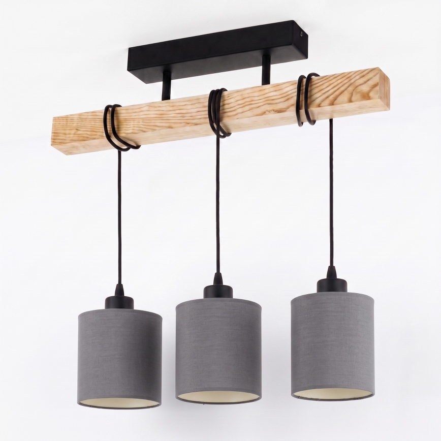 BRILAGI - Lustre de tecto sobreposto NUBILA 3xE27/60W/230V pinho/antracite