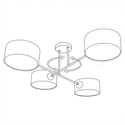 Brilagi - Lustre de tecto VIRGO de montagem de superfície 4xE14/40W/230V creme/preto