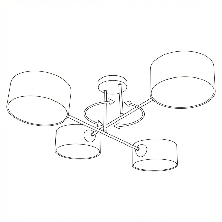 Brilagi - Lustre de tecto VIRGO de montagem de superfície 4xE14/40W/230V creme/preto
